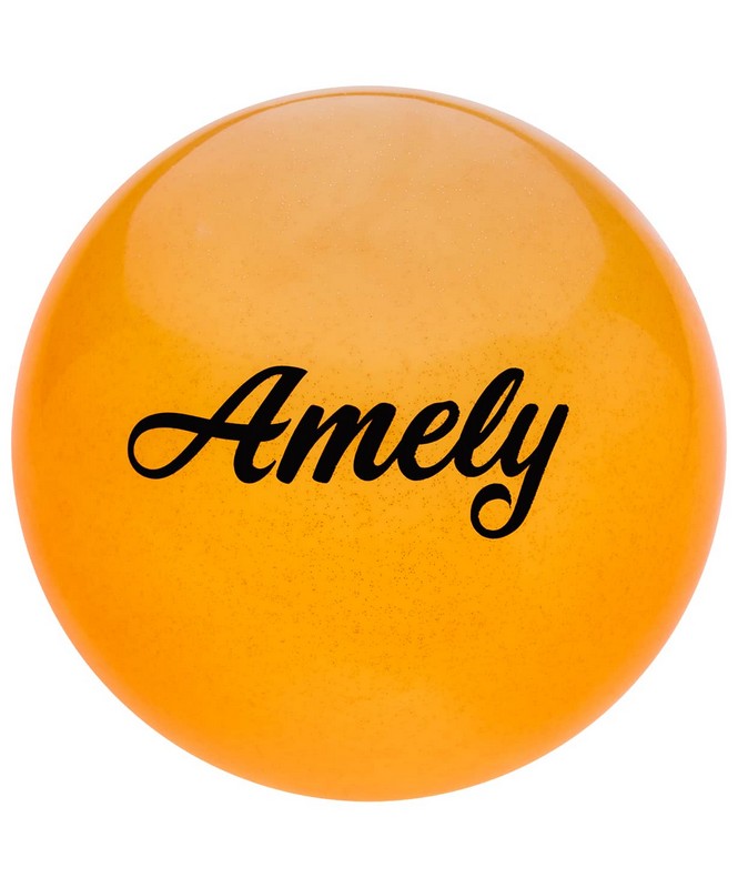 фото Мяч для художественной гимнастики amely d15см agb-102 оранжевый, с блестками