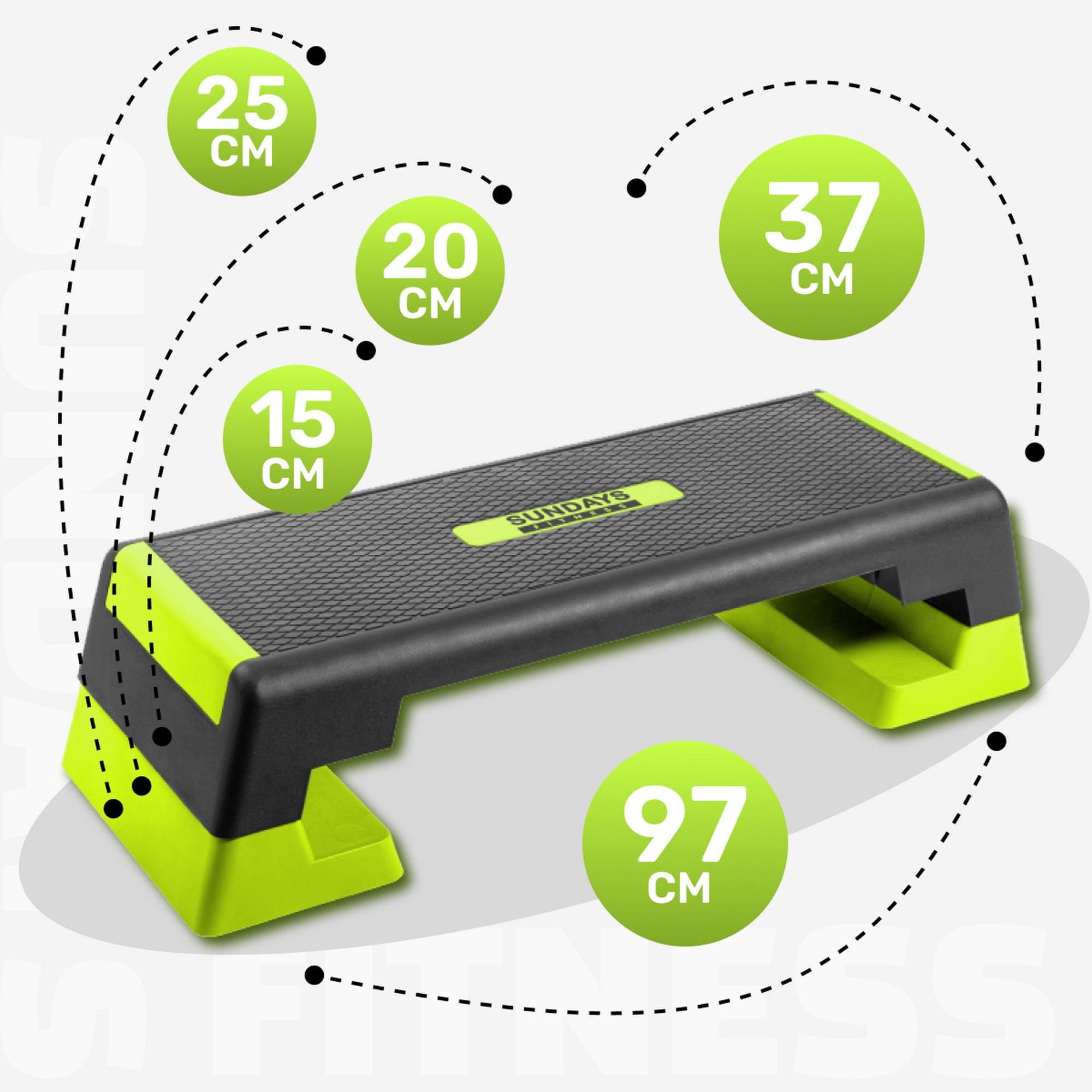 Степ-платформа Sundays Fitness IR97392 черный\зеленый 2000_2000