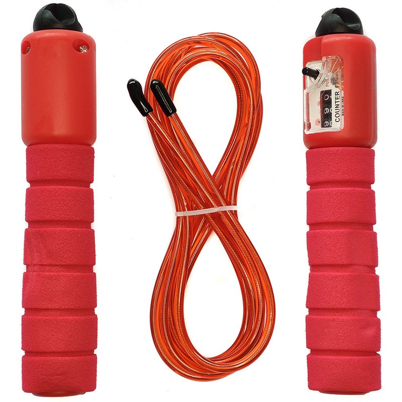 фото Скакалка со счетчиком 280см sportex e32628-2 красный