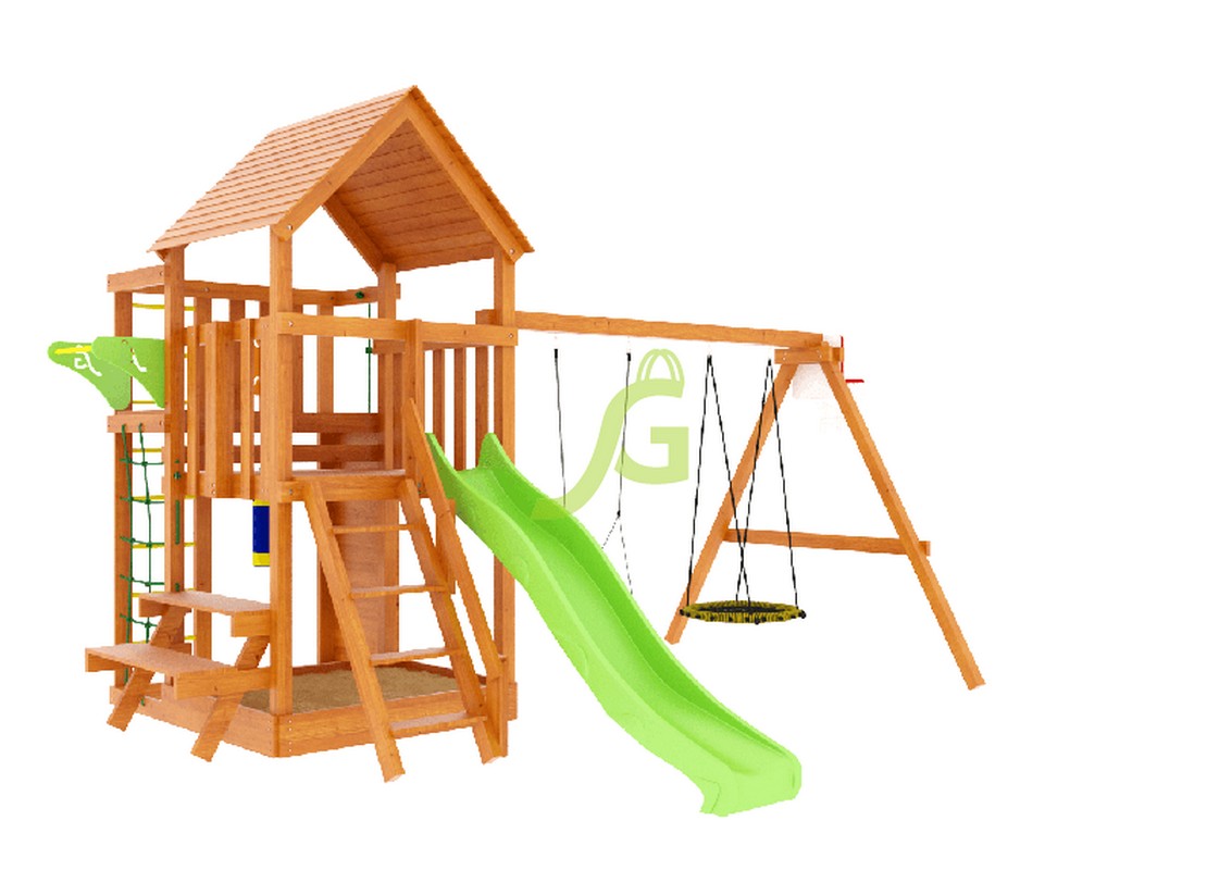 Детская площадка IgraGrad Крафт Pro 3 со скатом 2,2 м - фото 1