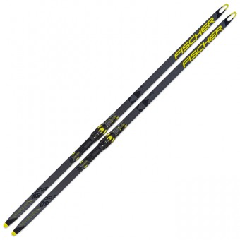 фото Лыжи беговые fischer carbonlite sk plus medium hole wax (черно/желтый) n11519