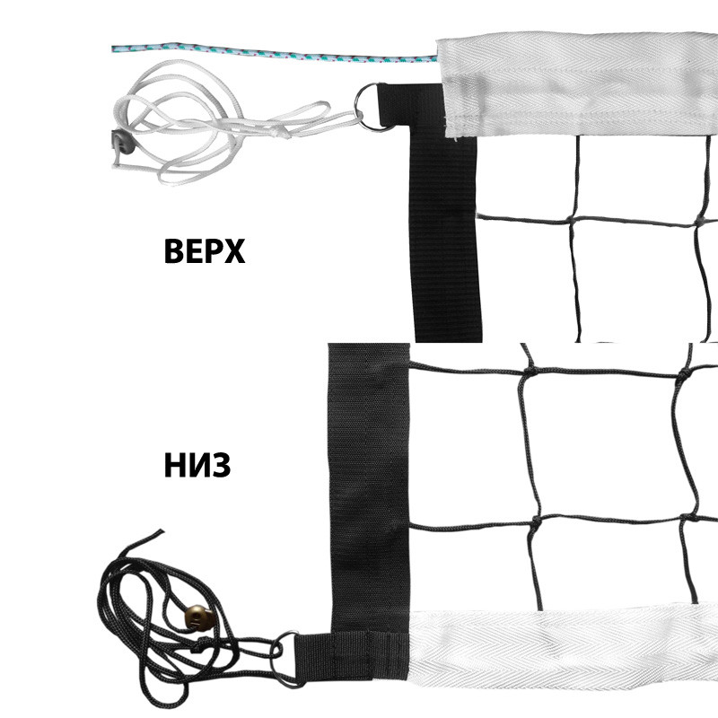 фото Сетка волейбольная профессиональная 9.5х1м, нить3,5мм пп, яч.10см fs-v-№8 черная nobrand
