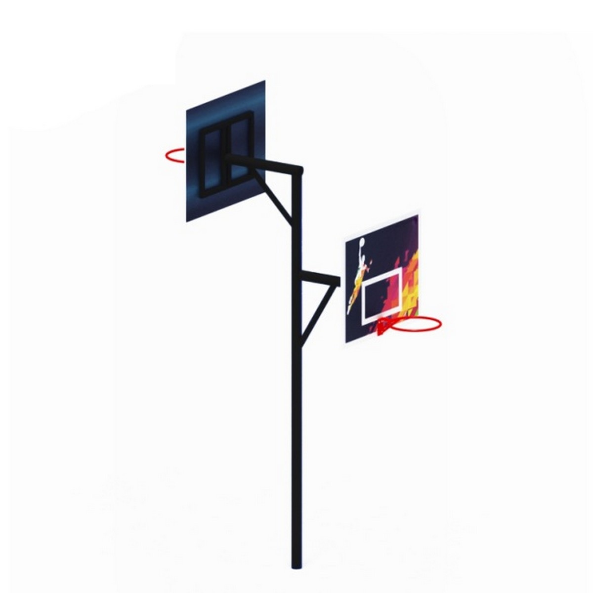 Купить Стойка баскетбольная комбинированная (двухсторонняя) Dinamika ZSO-003807,