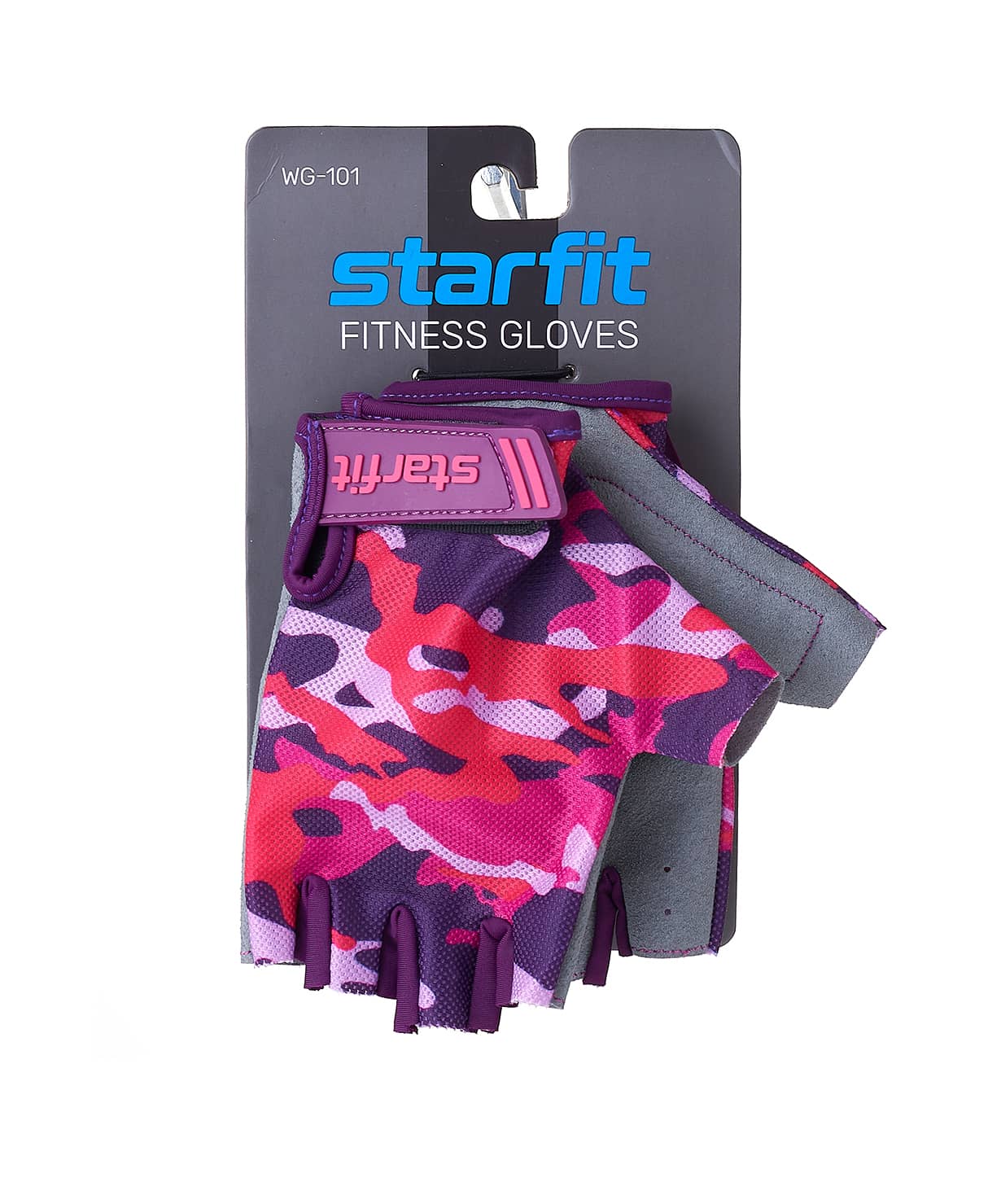 Перчатки для фитнеса Star Fit WG-101, розовый камуфляж 1230_1479