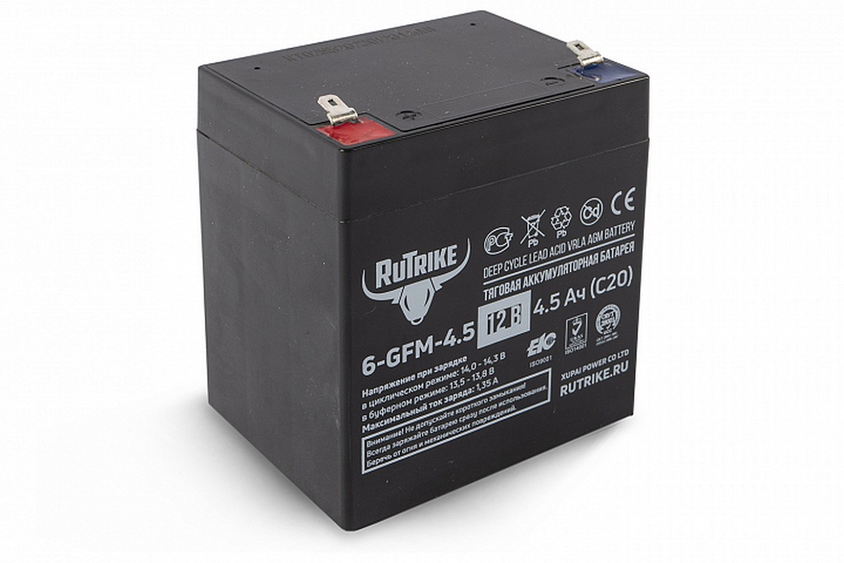 Тяговый аккумулятор RuTrike 6-GFM-4,5 (12V4,5A/H C20) 23936