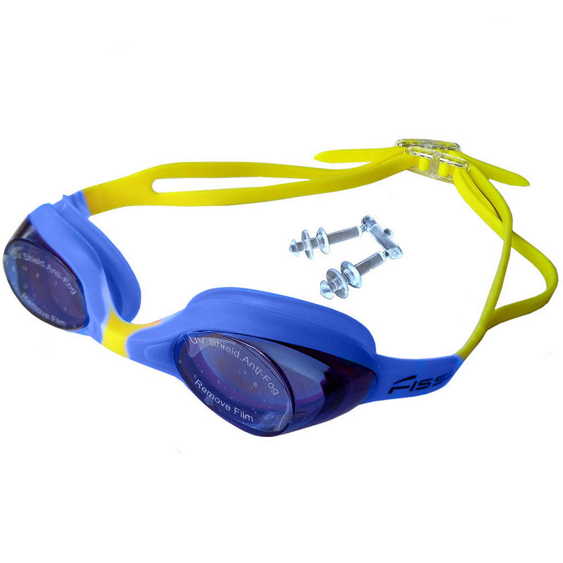 фото Очки для плавания детские r18165 jr (желто-синие) nobrand