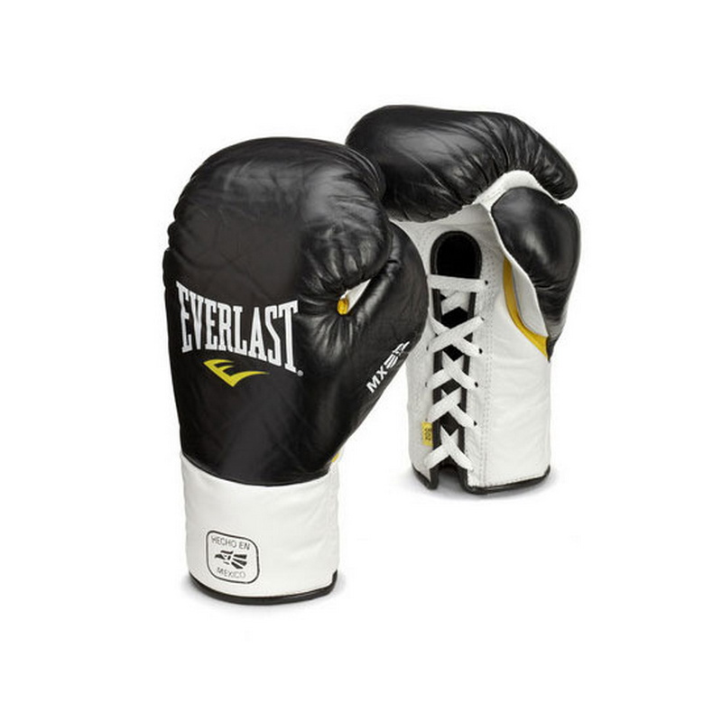 фото Перчатки боевые everlast mx pro fight 181001 черный, 10 oz