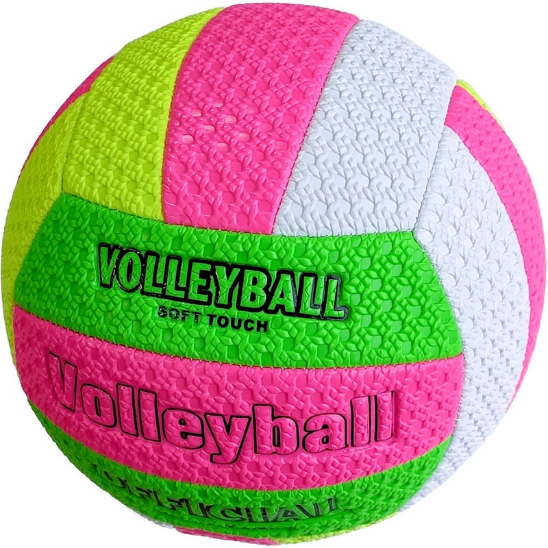 фото Мяч волейбольный (зелено/желтый/розовый) пляжный, tpu 2.5 e29209-2 nobrand