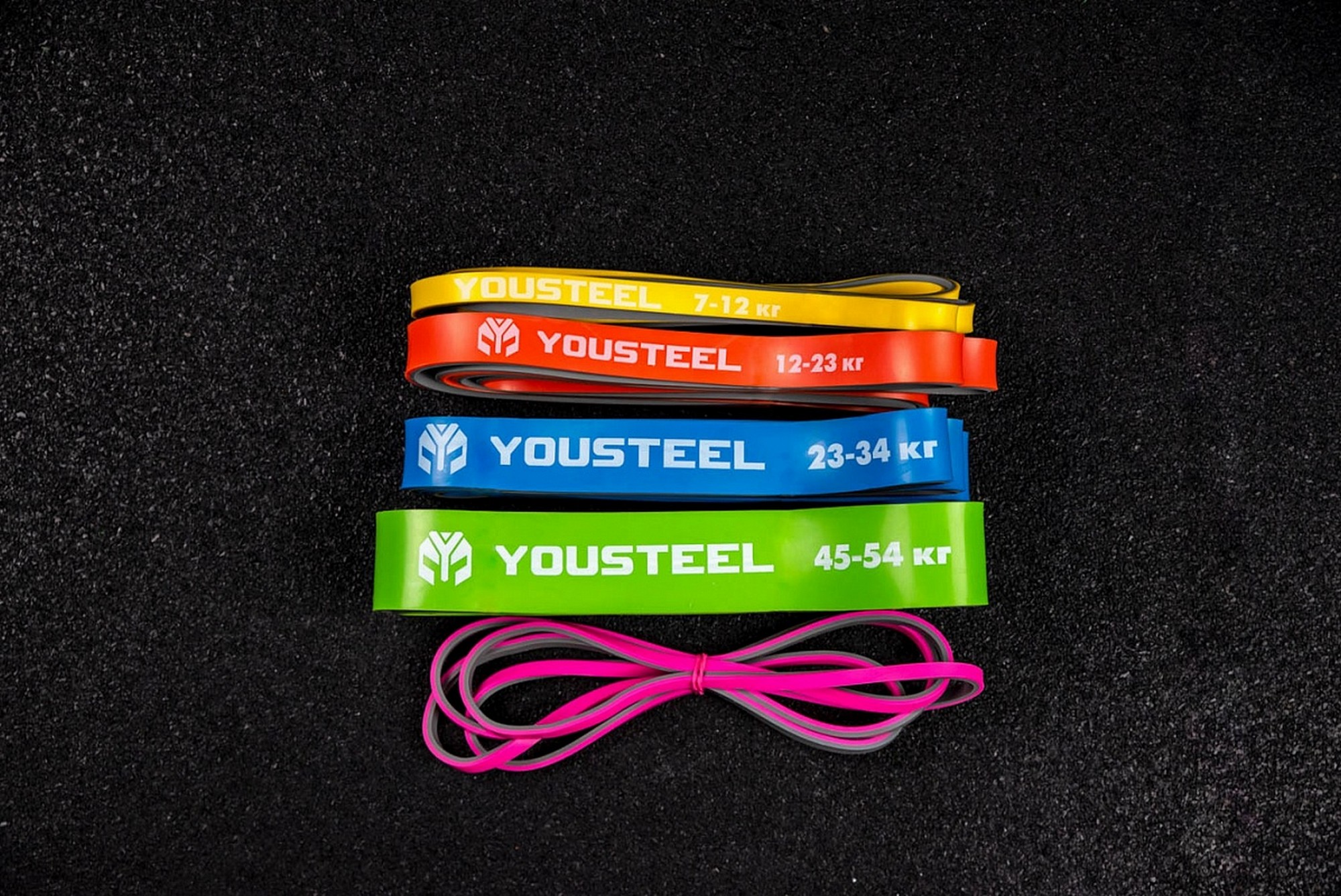 фото Петля резиновая двухцветная 208х0,45х6,4см yousteel серый+чёрный