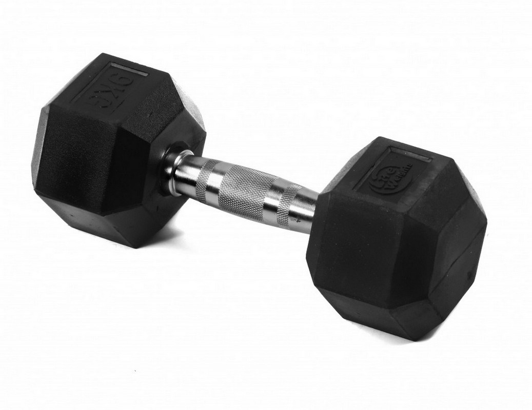 Гантель гексагональная обрезиненная 9кг Lite Weights 3185LW