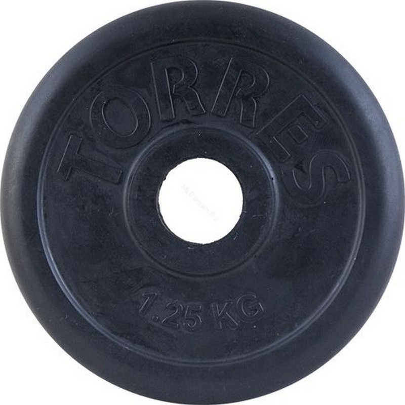Купить Диск обрезиненный Torres PL50681, D25 мм 1,25 кг, черный,