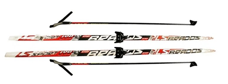 Лыжи Комплект 75 мм STC WAX Brados LS Red,  - купить со скидкой