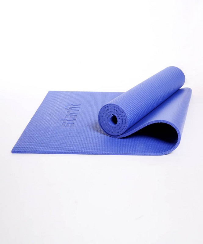 Коврик для йоги и фитнеса 173x61x0,8 см Star Fit PVC FM-101 темно-синий,  - купить со скидкой