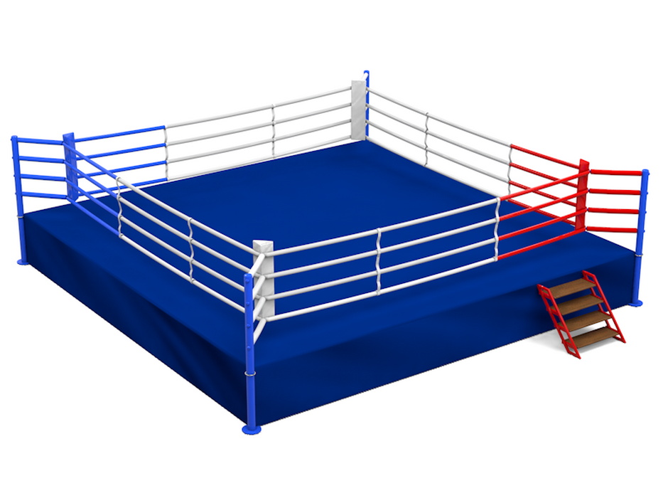 Купить Ринг боксерский на подиуме Glav размер 7х7х0,5 м, боевая зона 6х6 м 5.300.6,