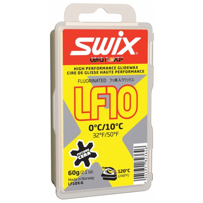 Купить Парафин низкофтористый Swix LF10X-6 Yellow (0°С +10°С) 60 г,