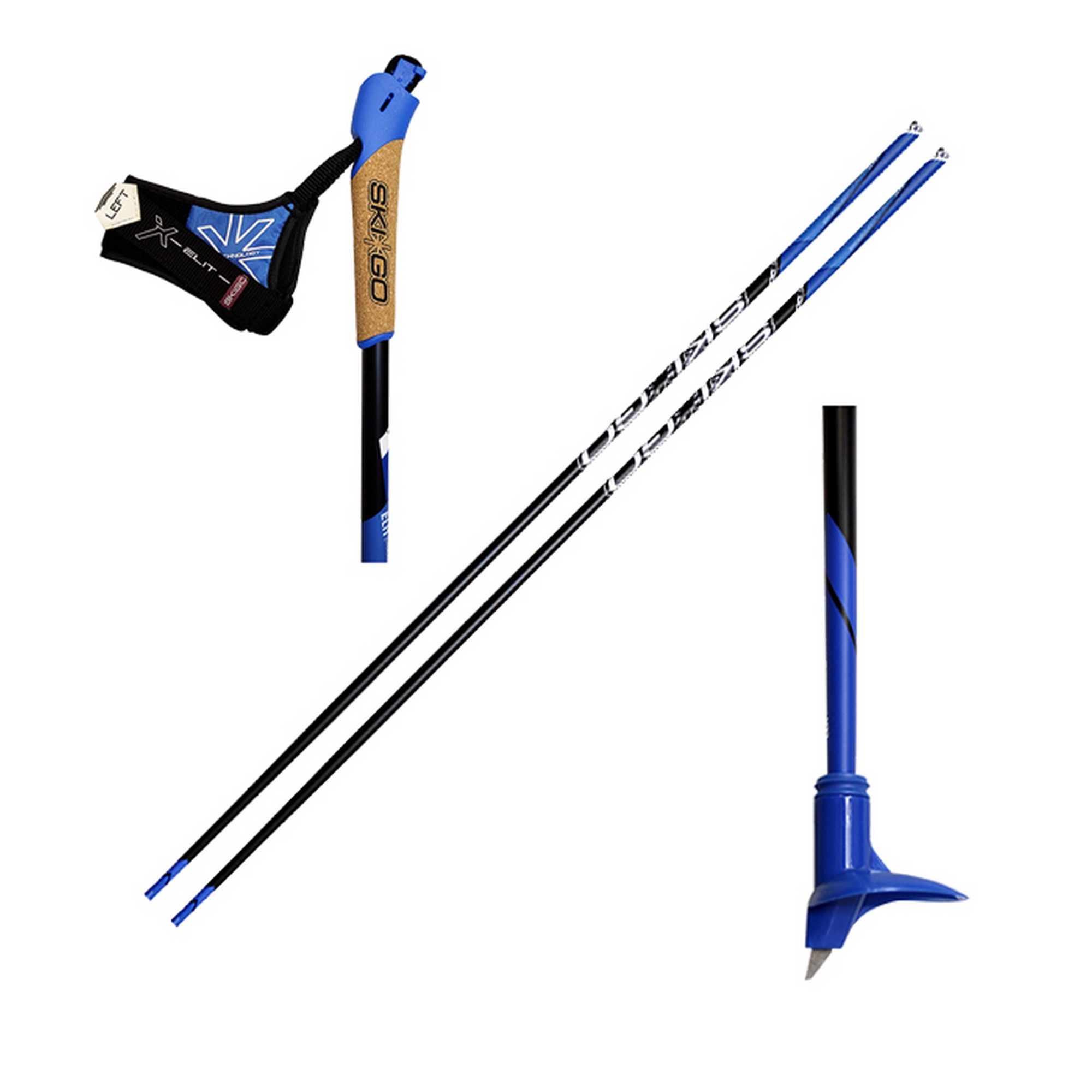 Лыжные палки Skigo Elit (Карбон 100%) 24 синий 2000_2000