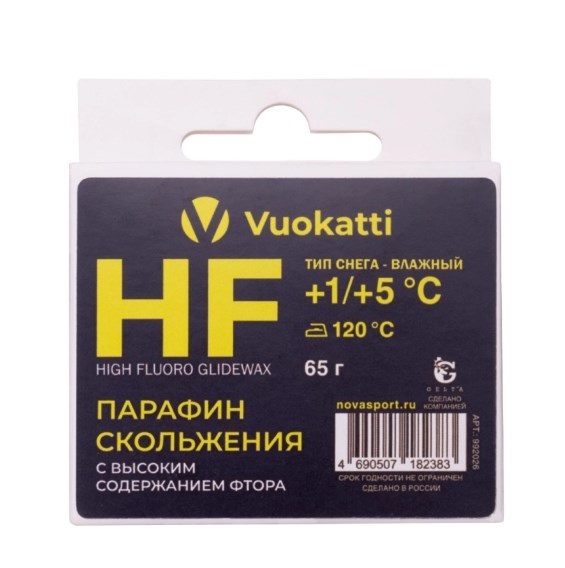 

Парафин Vuokatti HF +1°С/+5°С Тип снега Влажный 65г