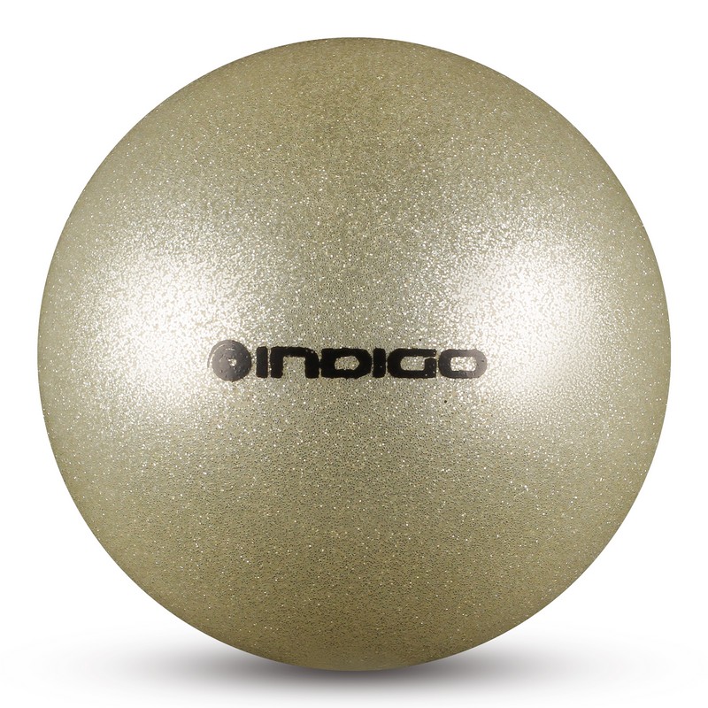 фото Мяч для художественной гимнастики indigo металлик 400 г in118 19 см с блестками зеленый