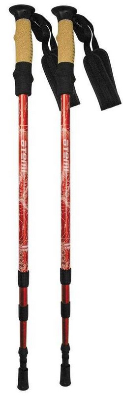 

Палки для треккинга Atemi 3-секционные 65-135 см ATP-05 red, twist lock, antishok