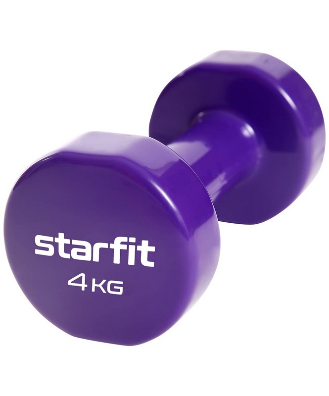 фото Гантель виниловая core 4 кг star fit db-101 фиолетовый