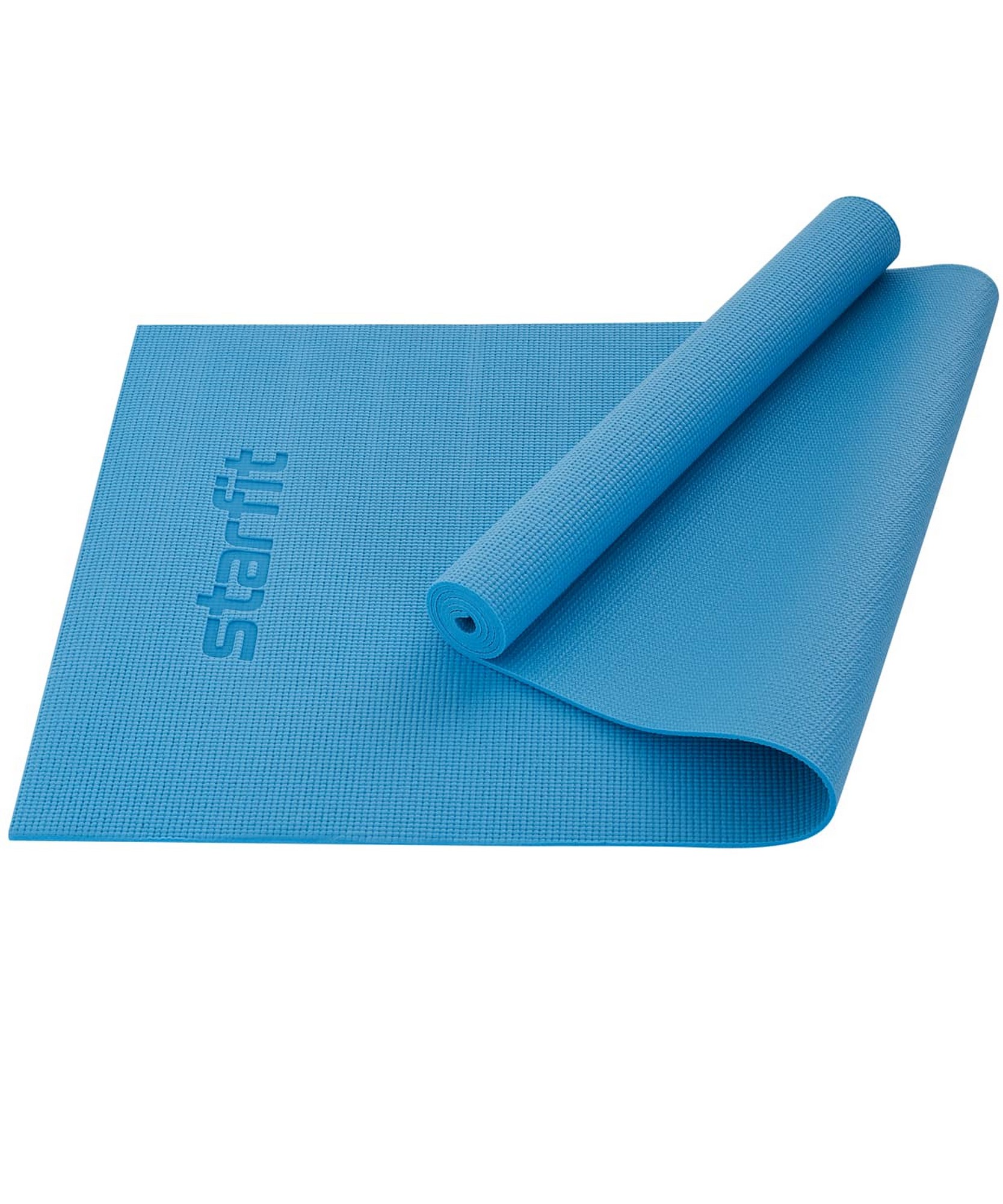 Коврик для йоги и фитнеса 173x61x0,5см Star Fit PVC FM-101 синий пастель