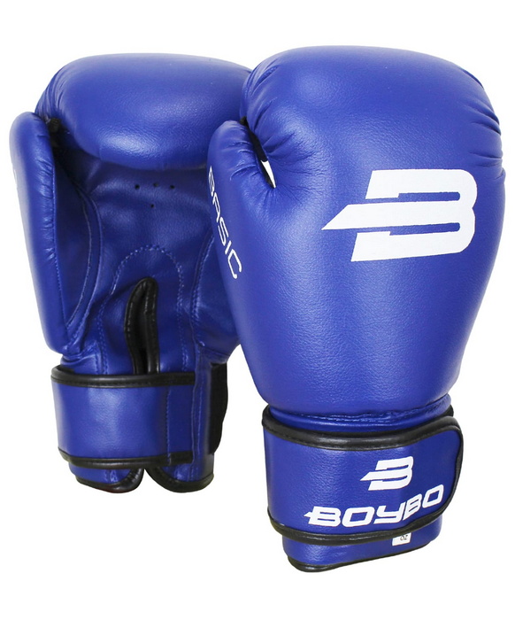 фото Боксерские перчатки boybo basic, 4 oz, к/з, синий