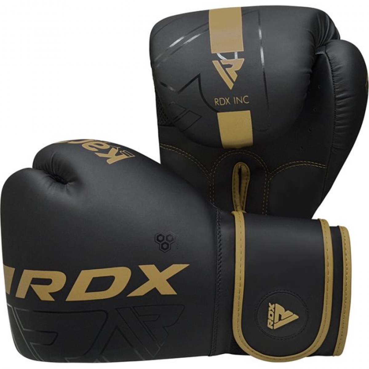 Перчатки тренировочные RDX F6 BGR-F6MGL-6OZ черный\золотой матовый 1200_1200