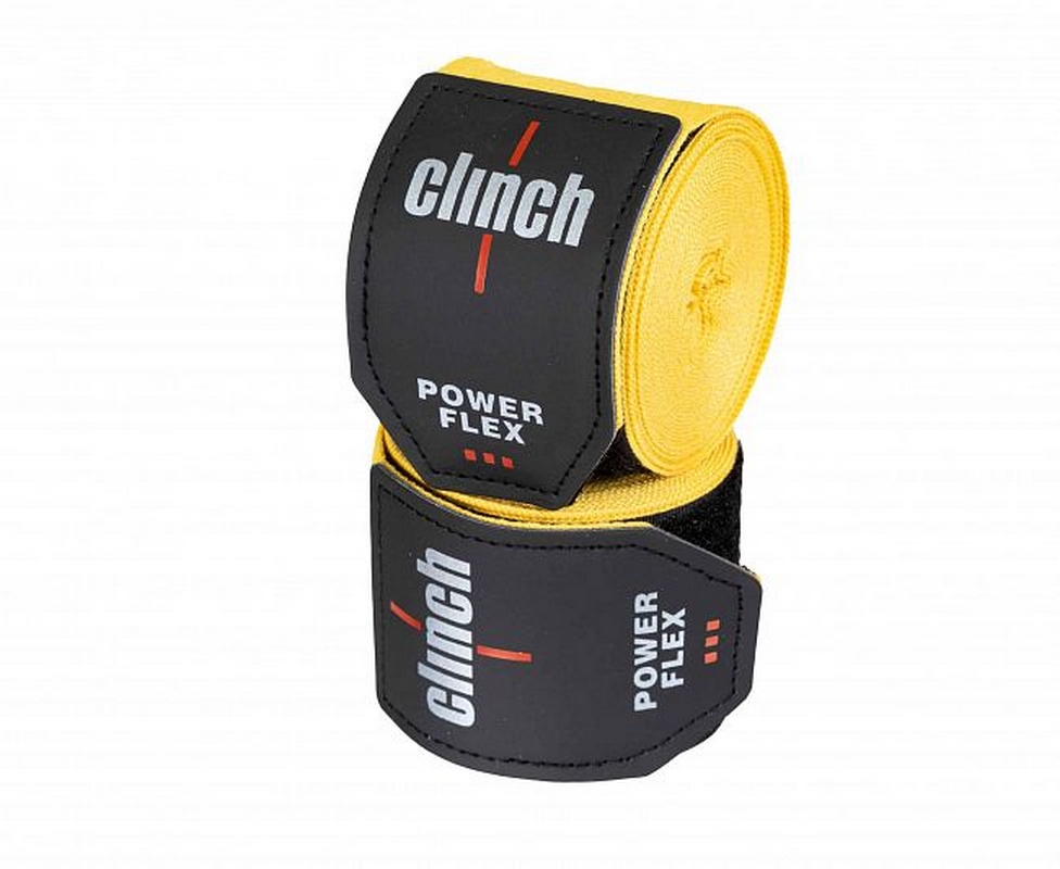 Бинты боксерские 350см Clinch Boxing Hand Wrap Power Flex C239 желтый 976_800