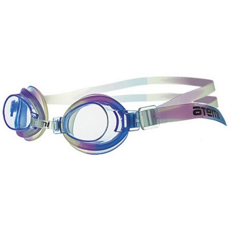 Очки для плавания Atemi детские, PVC\силикон S304 голубой/сиреневый/белый 