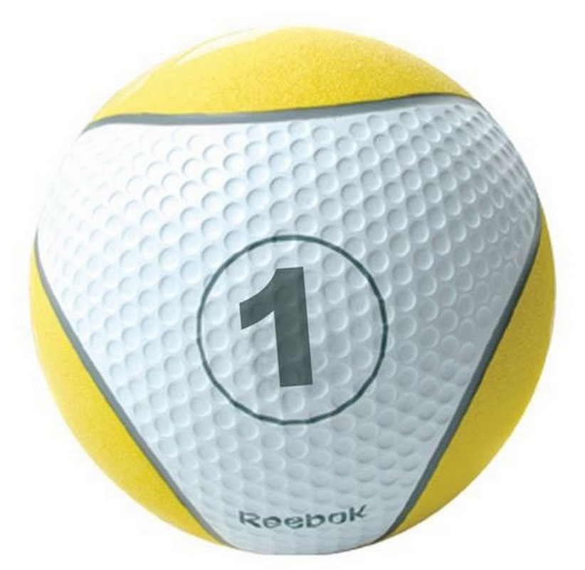 фото Медицинский мяч 1 кг reebok re-21121 желтый