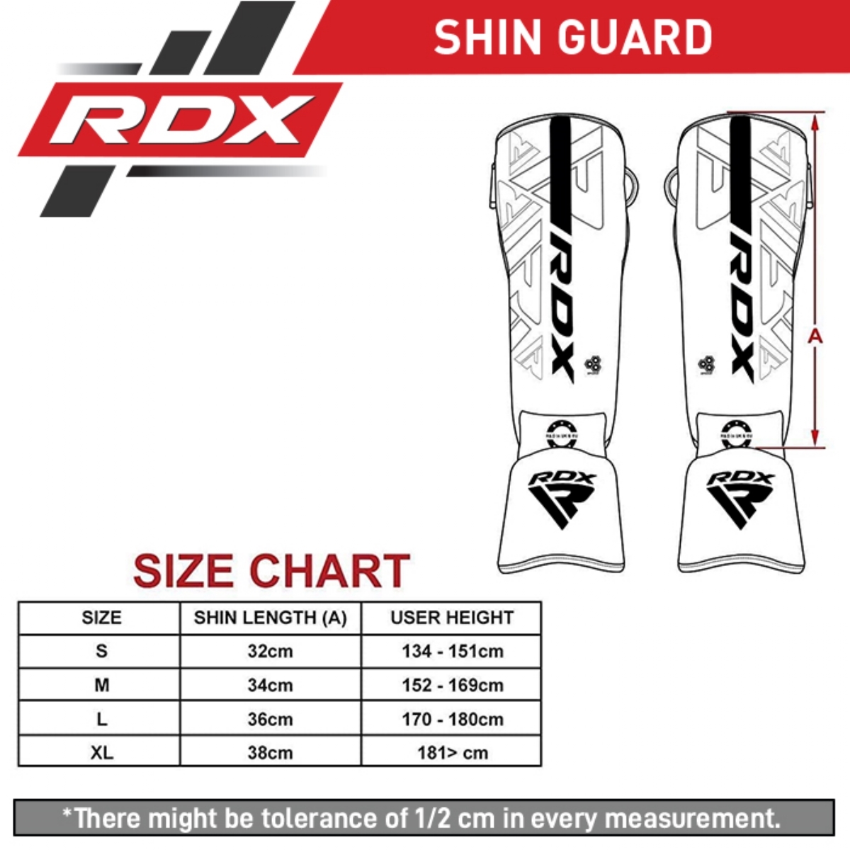 Защита голени и стопы RDX F6 SGR-F6MB черный матовый 1200_1200