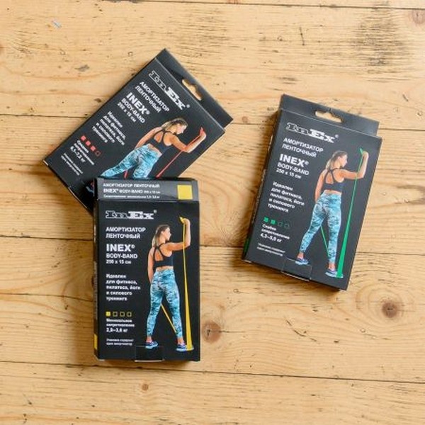 фото Ленточный амортизатор 2,5 м inex body-band 2.5rb-vl\vl-yl-25 желтый