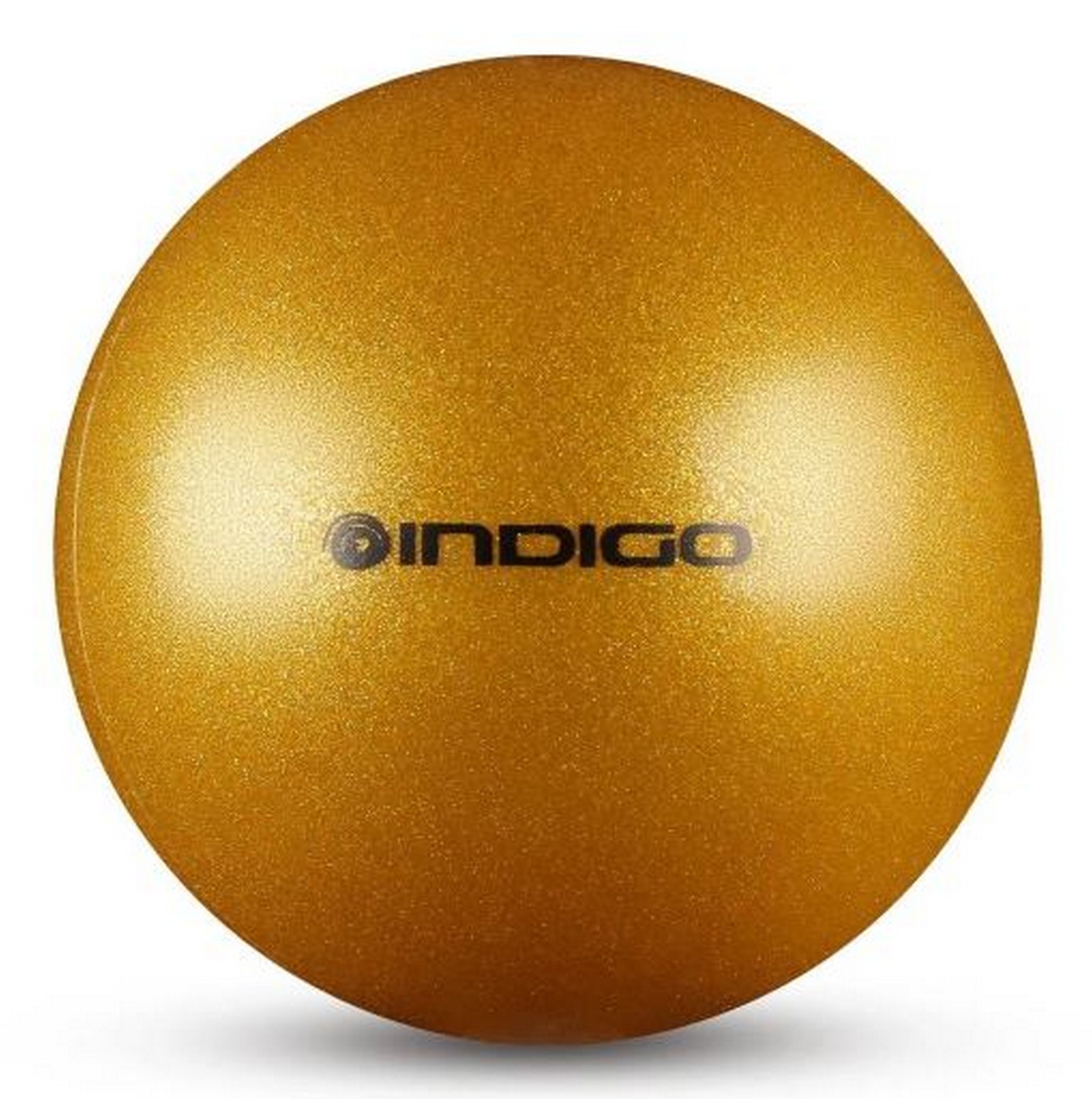 Мяч для художественной гимнастики металлик d19 см Indigo IN118 с блеcтками золотой