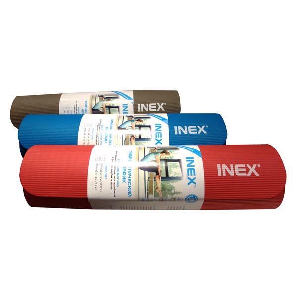 Гимнастический коврик Inex IN\RP-NBRM140\14-GY-RP, 140x0x1, серый 600_600