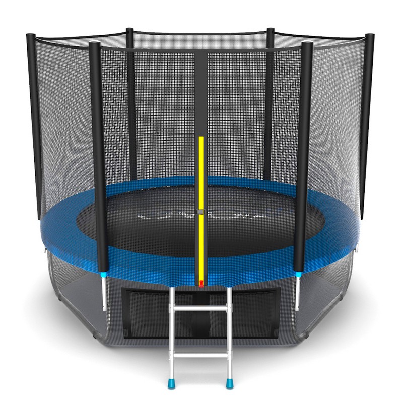 фото Батут с внешней сеткой и лестницей evo jump external 8ft+ нижняя сеть, синий