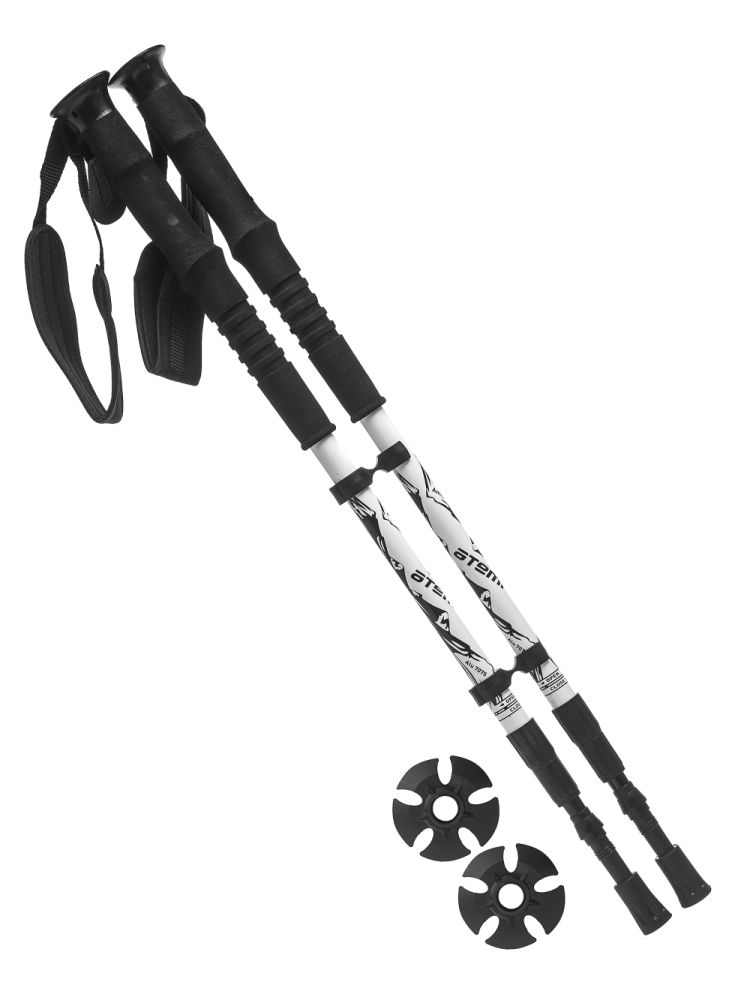 Купить Треккинговые палки Atemi 3-секционные, l65-135см, twist lock, antishok ATP-06 white,