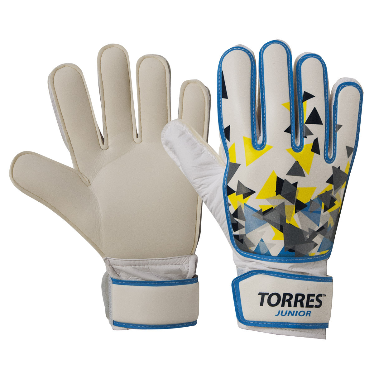 Перчатки вратарские Torres Jr. FG05212, р.6, 2 мм латекс, удл.манж.,бело-голуб-желтый - фото 1