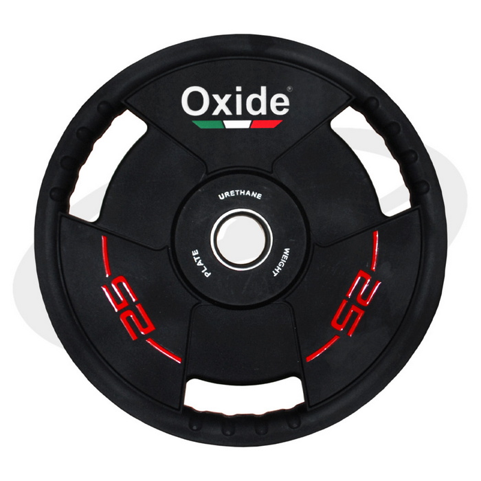 Купить Диск олимпийский Oxide Fitness OWP02 D50мм полиуретановый, с 3-мя хватами, черный 25кг.,