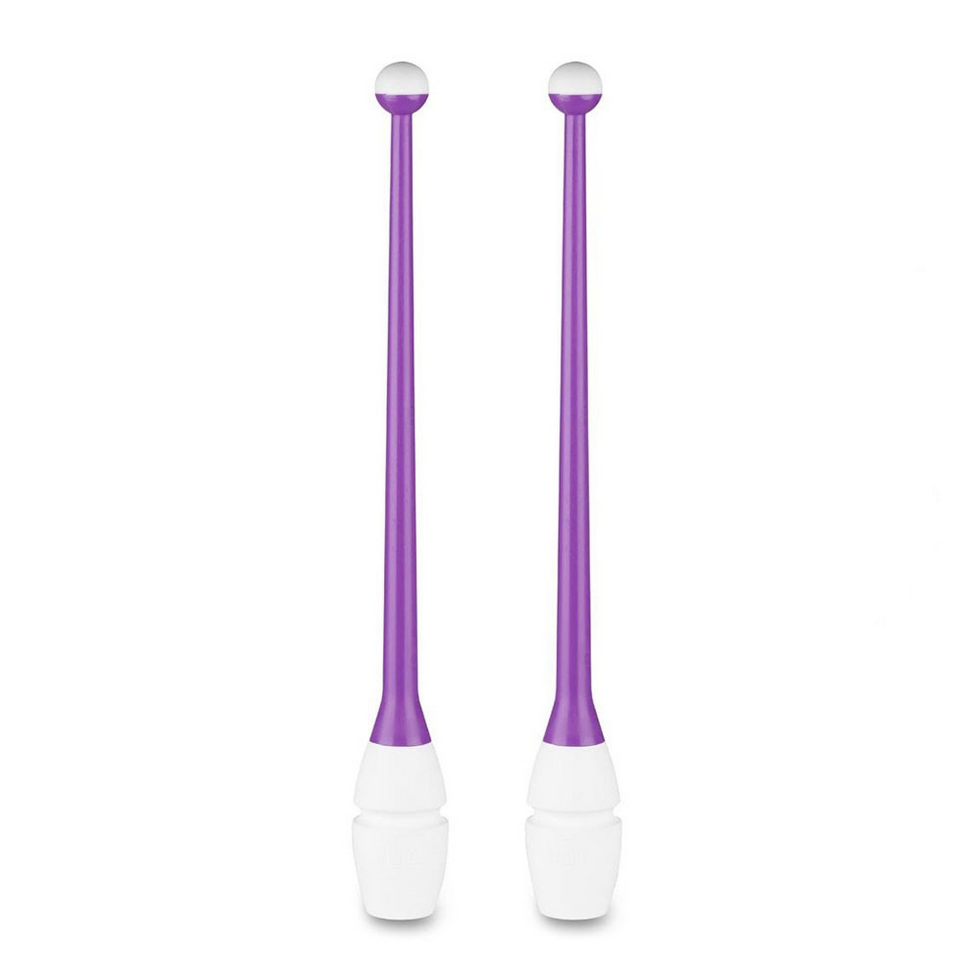 Булавы для художественной гимнастики Indigo 36 см, пластик, каучук, 2шт IN017-VW фиолетовый-белый
