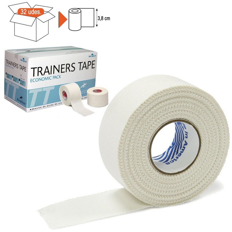 фото Тейп спортивный rehab trainers tape, арт.tt02, неэластичный, хлопок, полиэстер, 3.8 см x 10 м, уп. 32 шт, белый