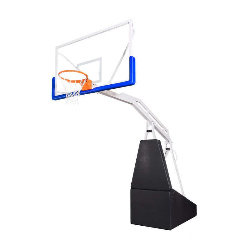 фото Стойка баскетбольная zso мобильная, складная, на пружинах, вынос 2,25 м., c противовесом