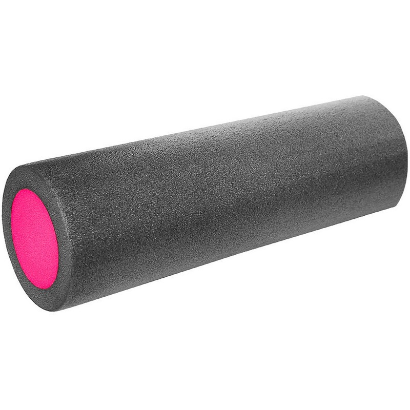 Купить Ролик для йоги Sportex полнотелый 2-х цветный 45х15см PEF45-6 чернорозовый (B34494),