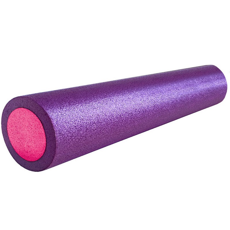 Купить Ролик для йоги Sportex полнотелый 2-х цветный 60х15см PEF60-7 фиолетовыйрозовый (B34495),