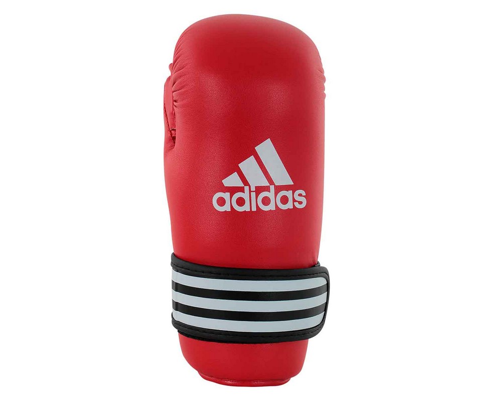 фото Перчатки полуконтакт adidas wako kickboxing semi contact gloves красные adiwakog3