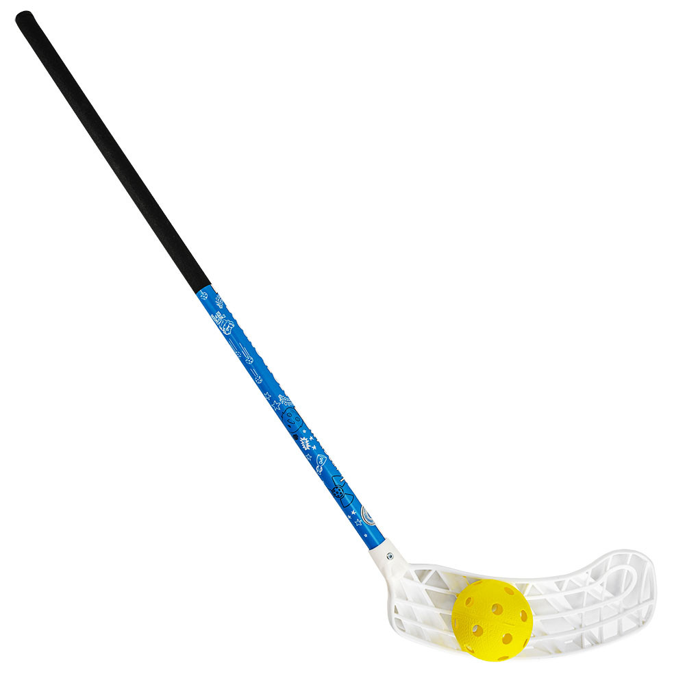 фото Клюшка для флорбола realstick kidscamp mr-kf-kc65l, 65см, +мяч, левый крюк, композит, чер-син