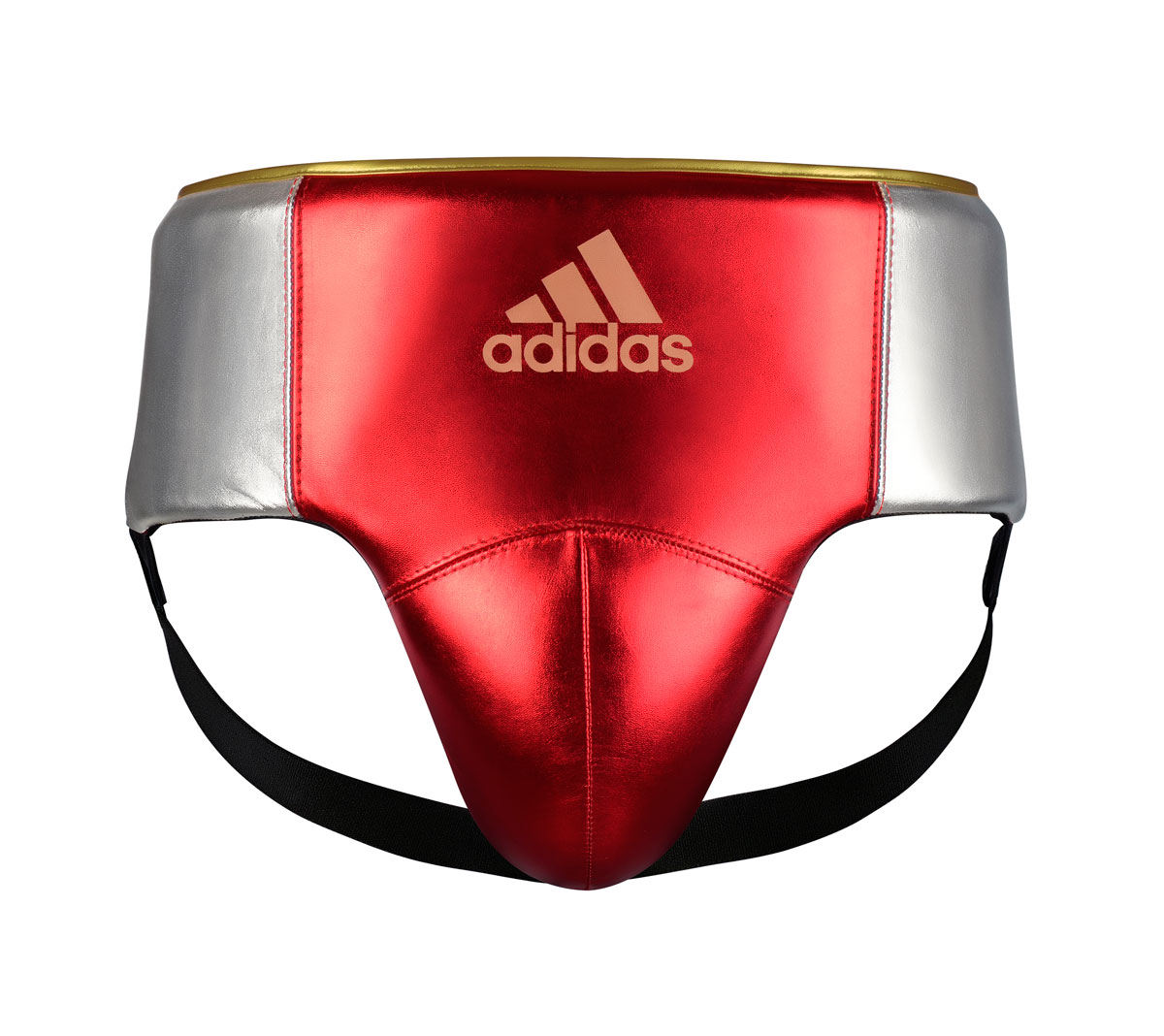 фото Защита паха мужская adidas adistar pro мetallic groin guard красно-серебристо-золотая