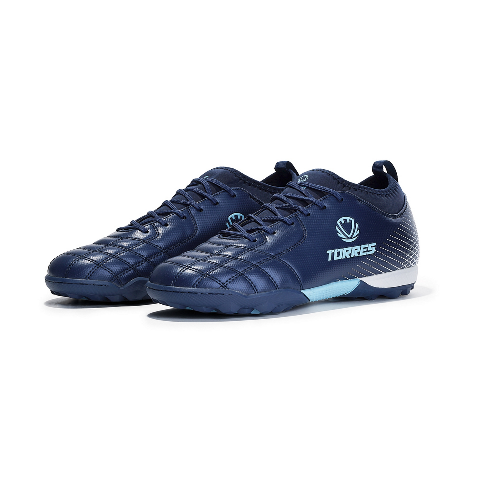 Бутсы футбольные (многошиповки) Torres BOLA TS2342310-372 с носком, синий 2000_2000