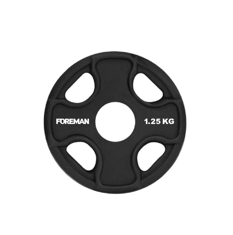 Диск олимпийский обрезиненный Foreman PRR, 1,25 кг PRR-1.25KG Черный - фото 1