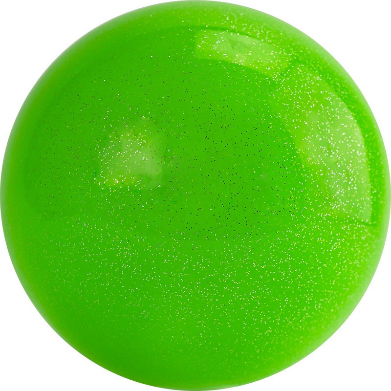 фото Мяч для художественной гимнастики однотонный, d15 см, пвх agp-15-05 зеленый с блестками nobrand