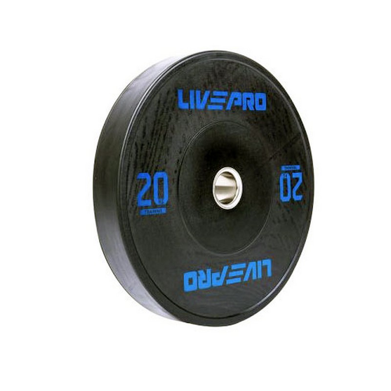 Бампированный диск 20кг Live Pro Black Rubber Bumper Plate NL\LP8038-20\00-00-00 - фото 1